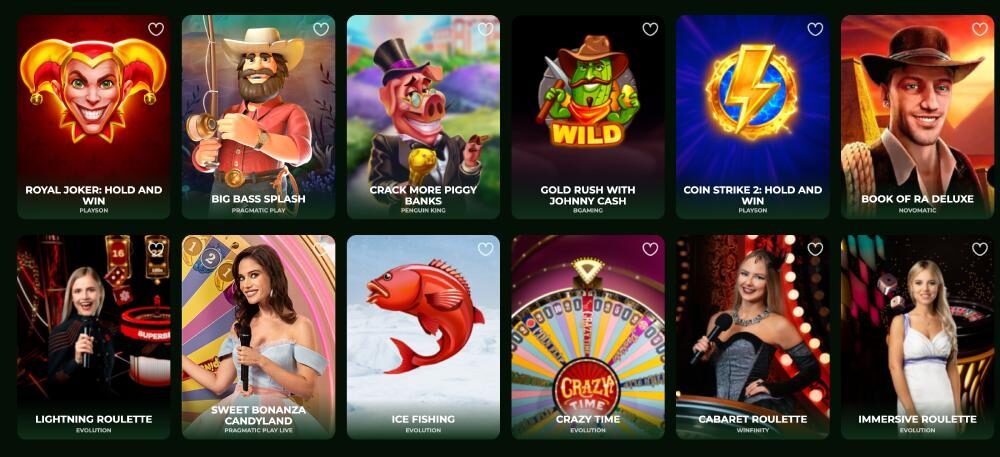 Casinacho Online games library slots and live dealer tables